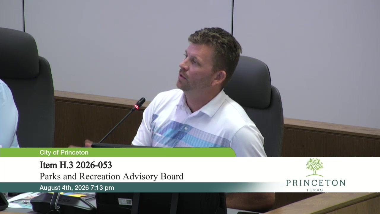 Parks and Recreation Advisory Board Meeting meeting