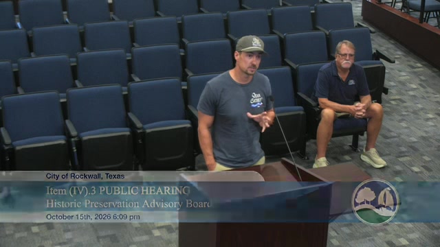 Historic Preservation Advisory Board meeting